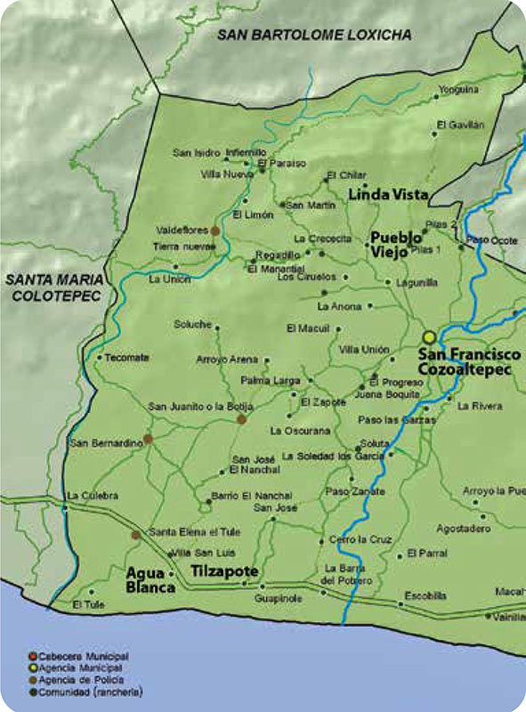 Mapa de Cozoaltepec.