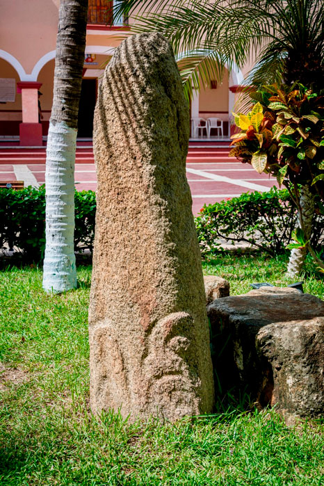 Prehispanic stele in Sta. María Colotepec.