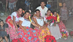 Guadalupe Callejos Silva, Agente Rural de Las Negras, with chilena dancers